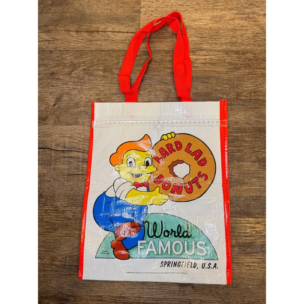 Universal Studios The Simpsons Lard Lad Donuts Reusable Tote Bag Shopping Bag